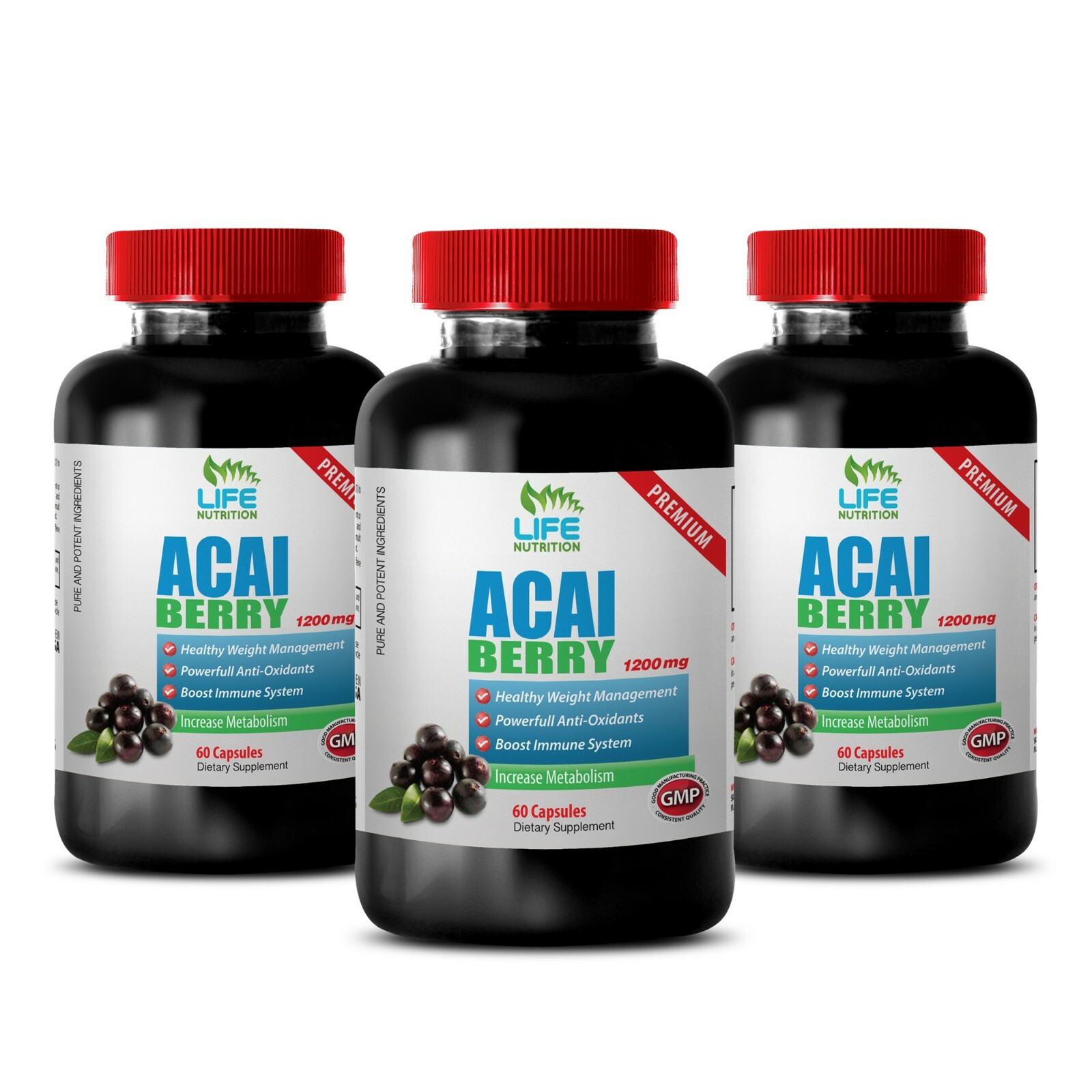 Acai Plants – Acai Berry Extract 1200mg – Boost Proper Digestion 3B