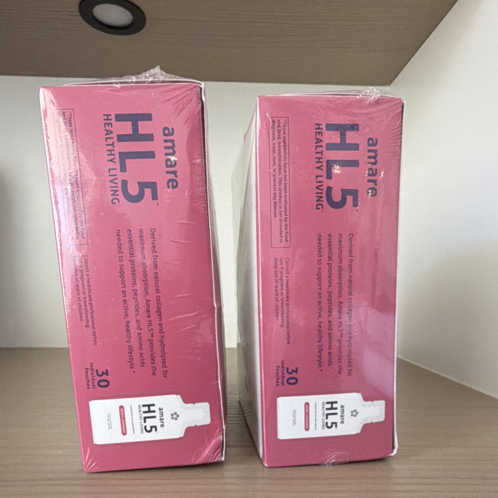 2 boxes amare Hydrolyzed Collagen Protein Berry Lemonade All Natural 60 Pouches