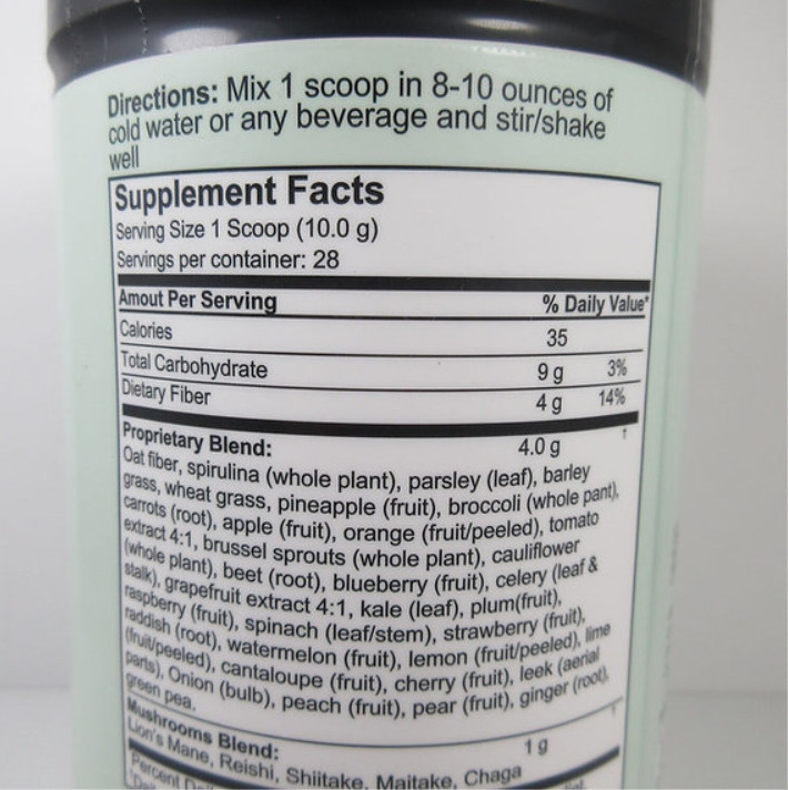 Essential Greens SUPER GREENS Superfoods + Mushrooms. Whole Food Nutrition. New