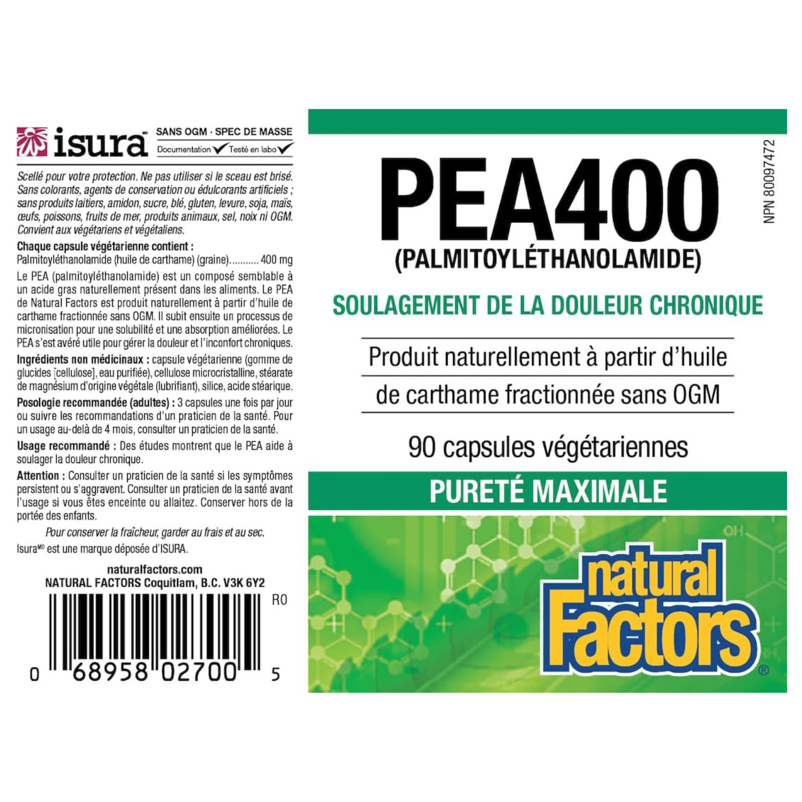 Natural Factors PEA400 PhytoResponse Supports Daily Balance 90 Capsules