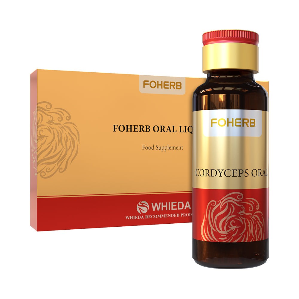 Foherb Cordyceps Oral Liquid Elixir with Reishi & Shiitake 12 x 10ml China