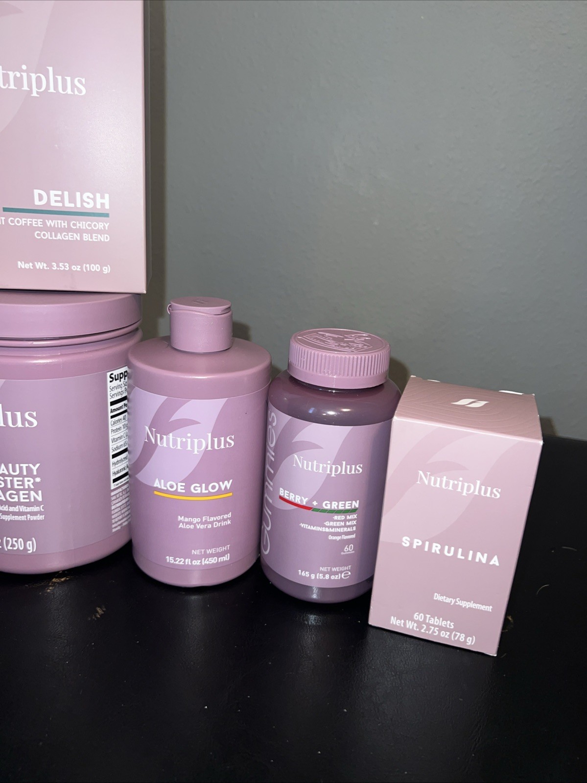 5 Farmasi Products Collagen Powder Coffee Chicory Spirulina And Berry Green