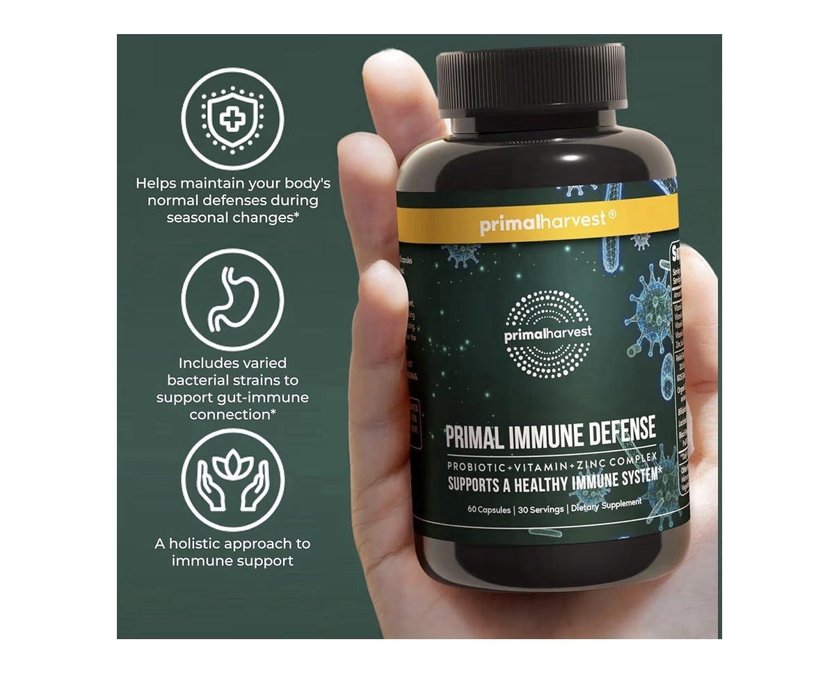 Primal Harvest Primal Immune Defense Probiotics Immune Booster Support 2 Pack
