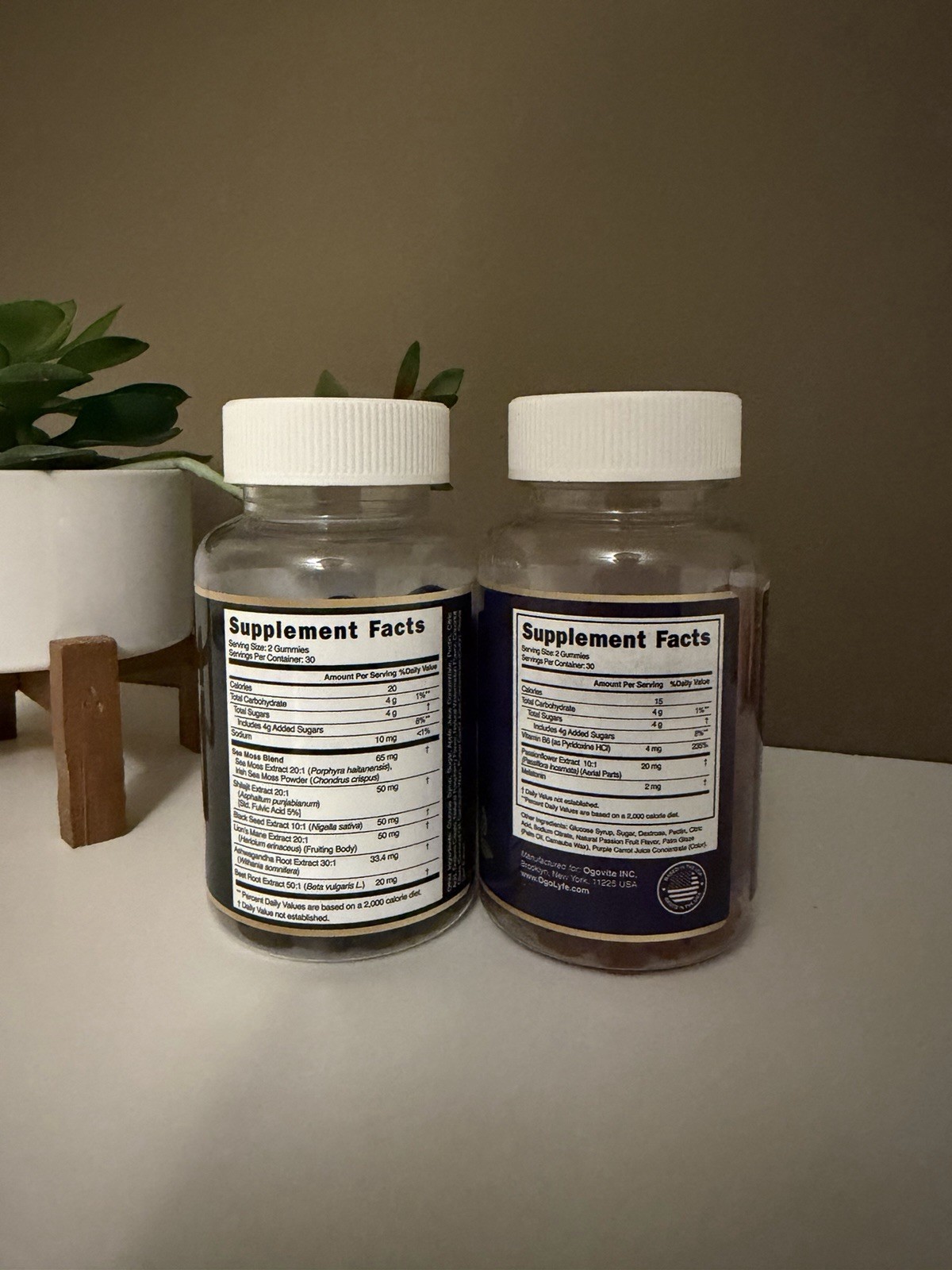 OGOLYFE Energy & Sleep Support 60 Gummies w/ Sea Moss, Shilajit, Ashwagandha