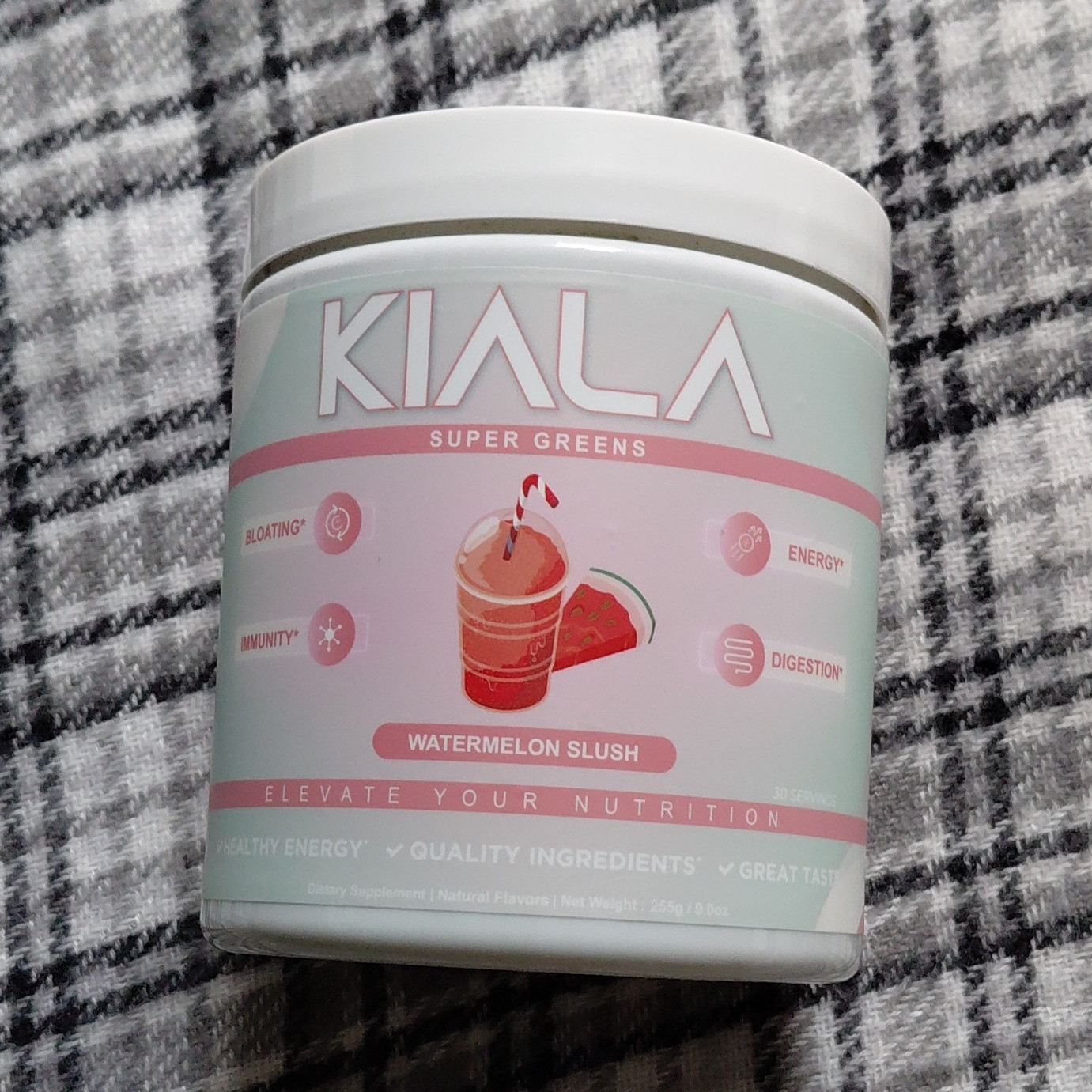 KIALA Super Greens Powder Energy + Digestive Support Watermelon Slush 9 oz