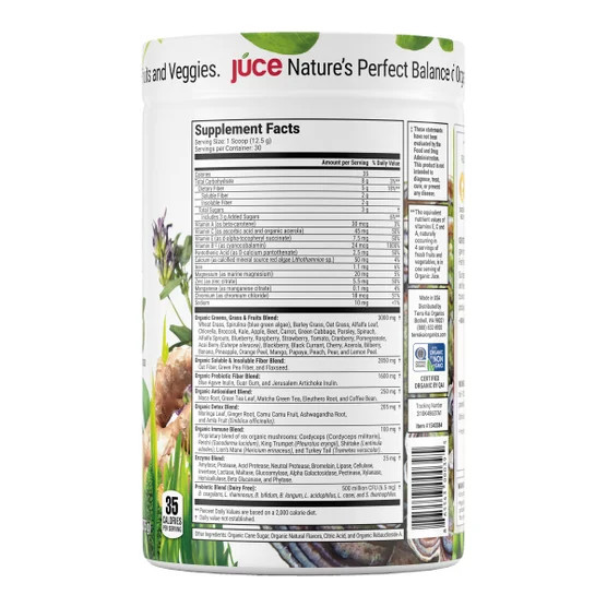 Terra Kai Organic Juce Super Greens Fruit & Veggie Powder, 13.23 oz USDA Blend