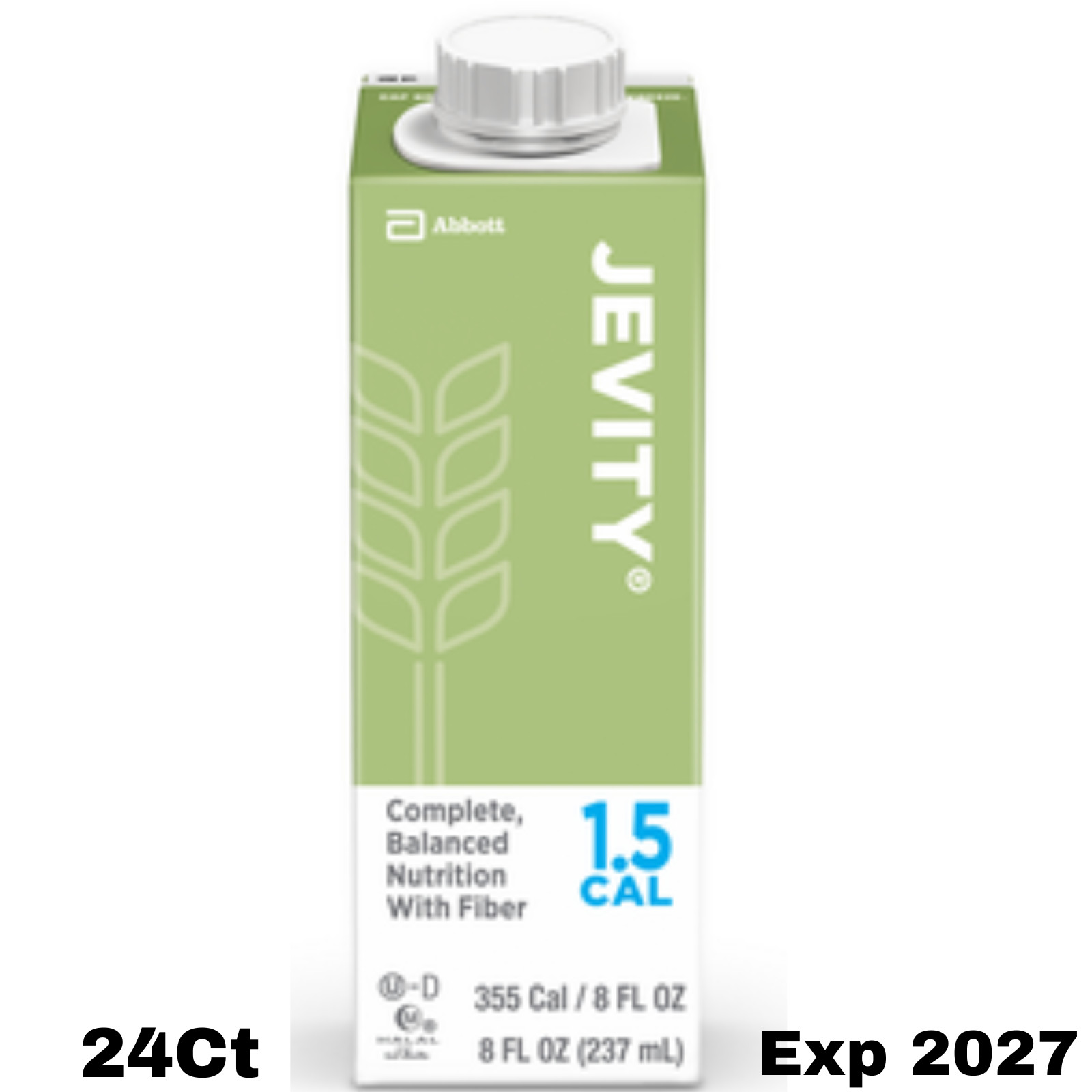 Jevity 1.5 Cal Tube Feeding Formula High Protein Nutrition Drink 8 oz Pack of 24