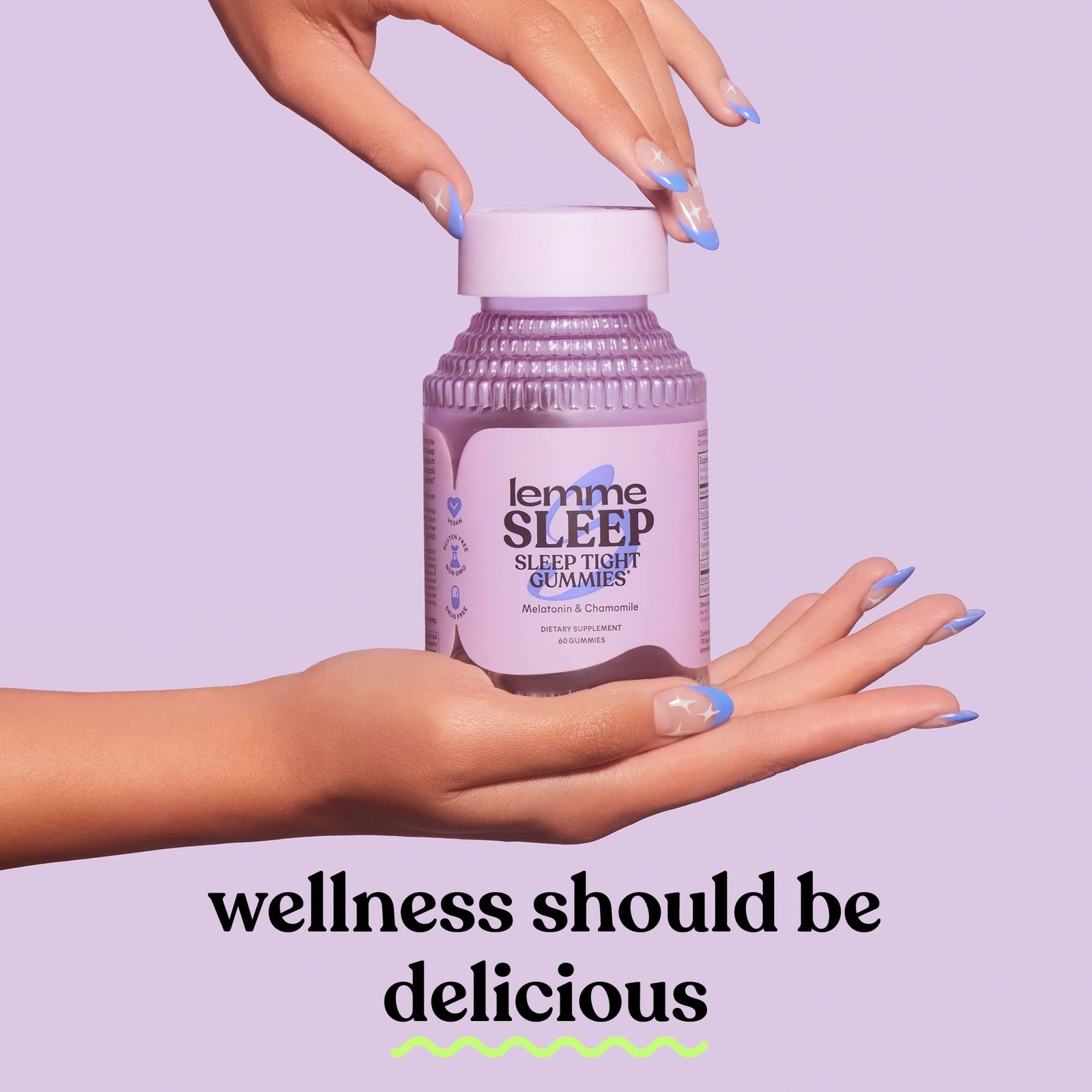 Lemme Sleep Gummies with Melatonin 5mg & Herbs – Berry Flavor, 60 Count