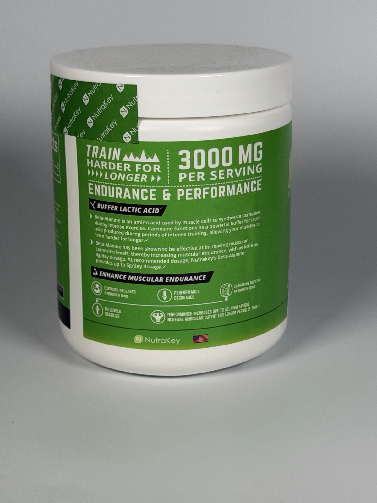 NutraKey Beta-Alanine Powder 300mg 100 Servings Pre-Workout Endurance NEW