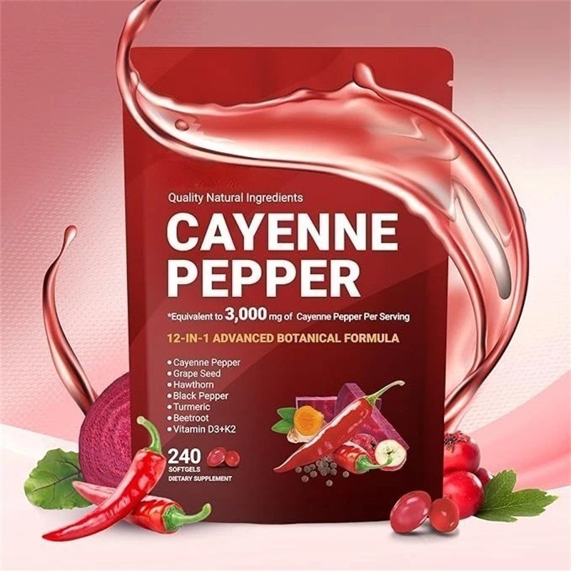Cayenne Pepper Softgels Supplement, Supports Leg VeinHeart and Blood Vessel