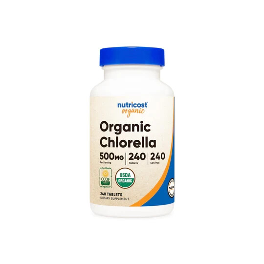 Nutricost Chlorella 500mg Organic, 240 Tabs – Gluten Free, Non-GMO EXP 05/2026