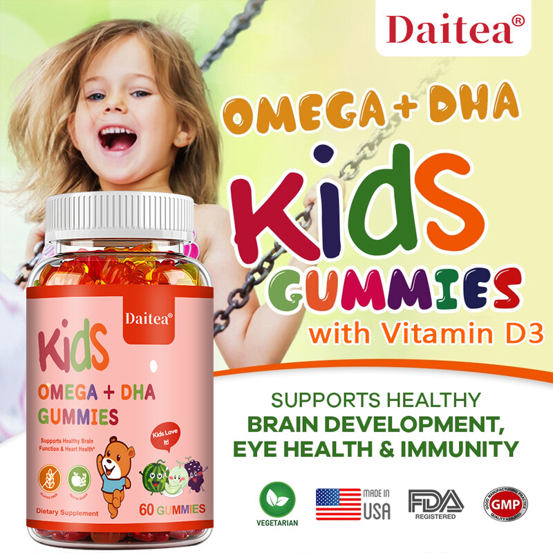 Children’S DHA 60 Gummies Delicious Omega-3 Gummies Enhance Focus Memory Immune