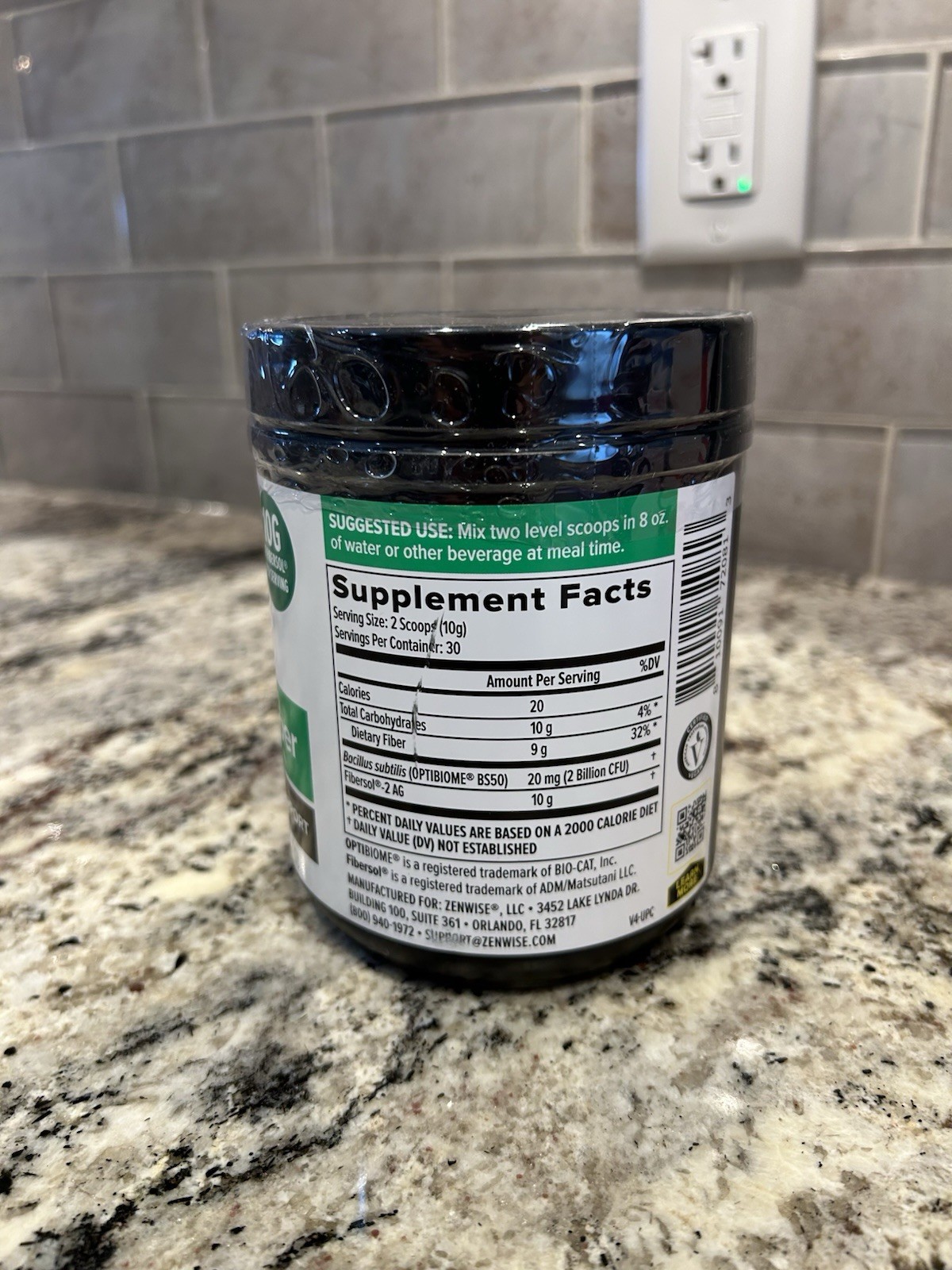 Zenwise Daily Prebiotic Fiber Powder Digestive Support 10.5oz