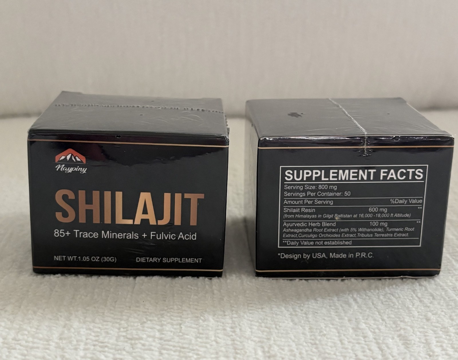 2 Pack NAYPINY Pure Shilajit Resin 85+ Trace Minerals Fulvic Acid 1.05 oz 30g