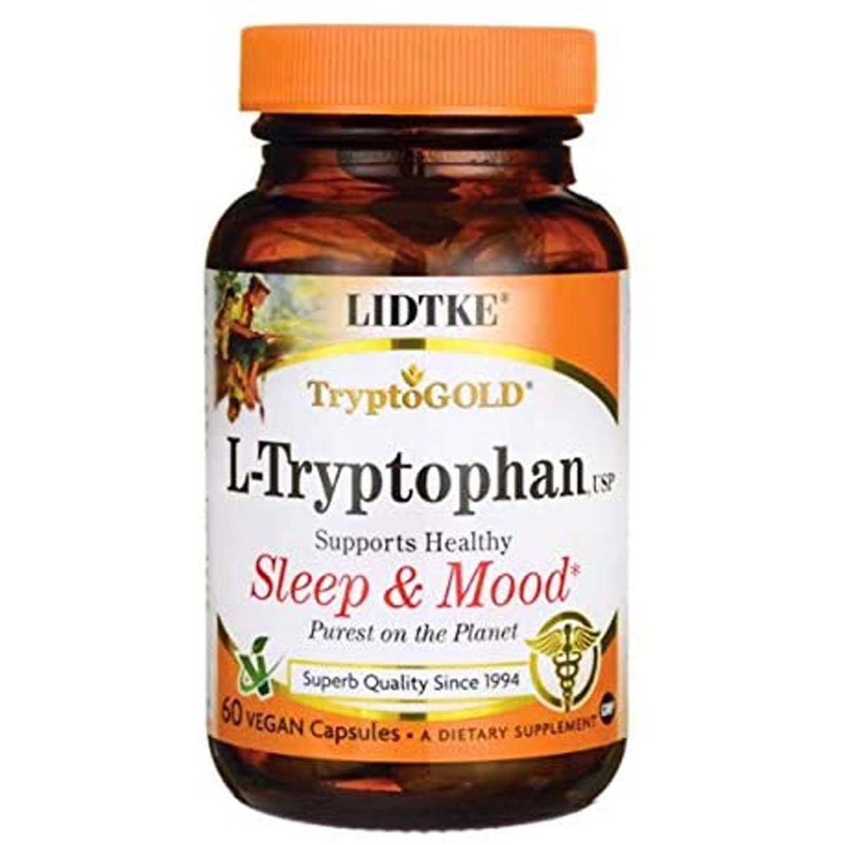 Lidtke L-Tryptophan Sleep And Mood Support Supplement 60 Capsules Count 1 Pack