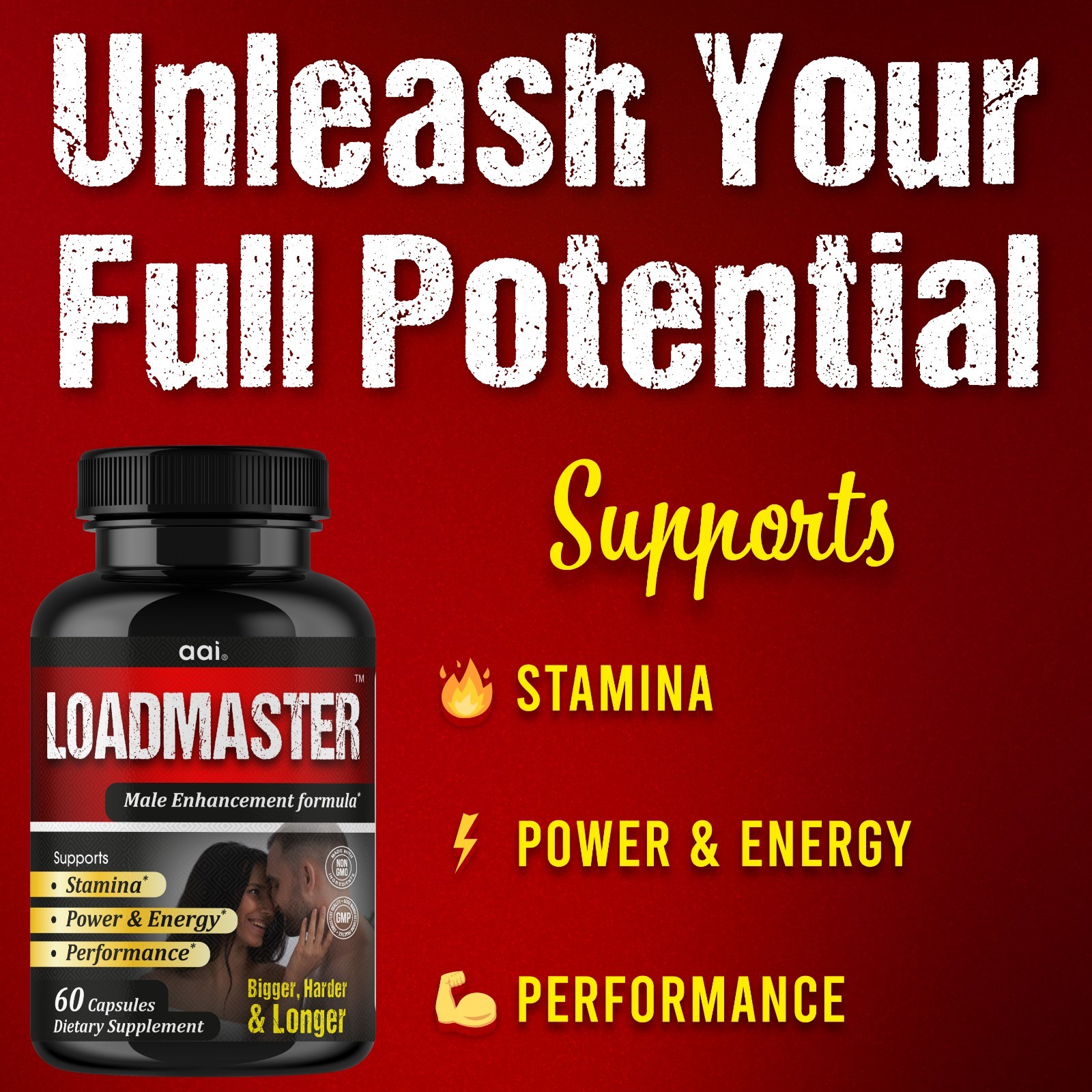 Male Enhancing & Testosterone Booster Vitamin Supplements 10X Max Energy19/12/25