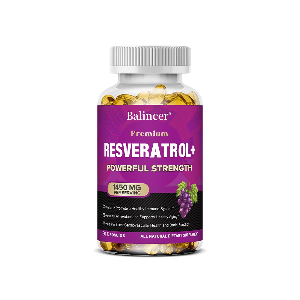Resveratrol Antioxidant Supplement Vitamin C 605 mg for Heart Skin Brain Health