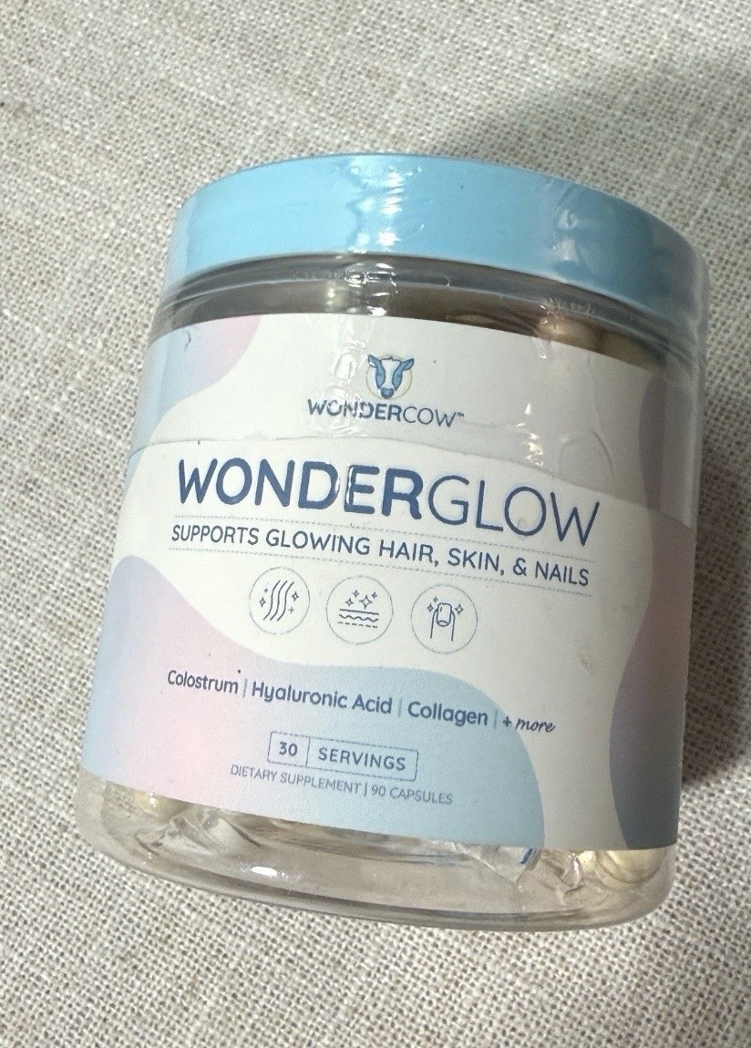 WonderCow WonderGlow Colostrum Collagen Hyaluronic Acid Skin Supplement 90ct