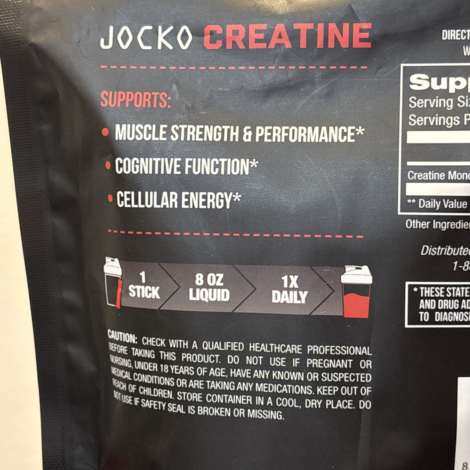 Jocko Fuel, Creatine, Unflavored, 30 Stick Packs, 5.29 oz/150g