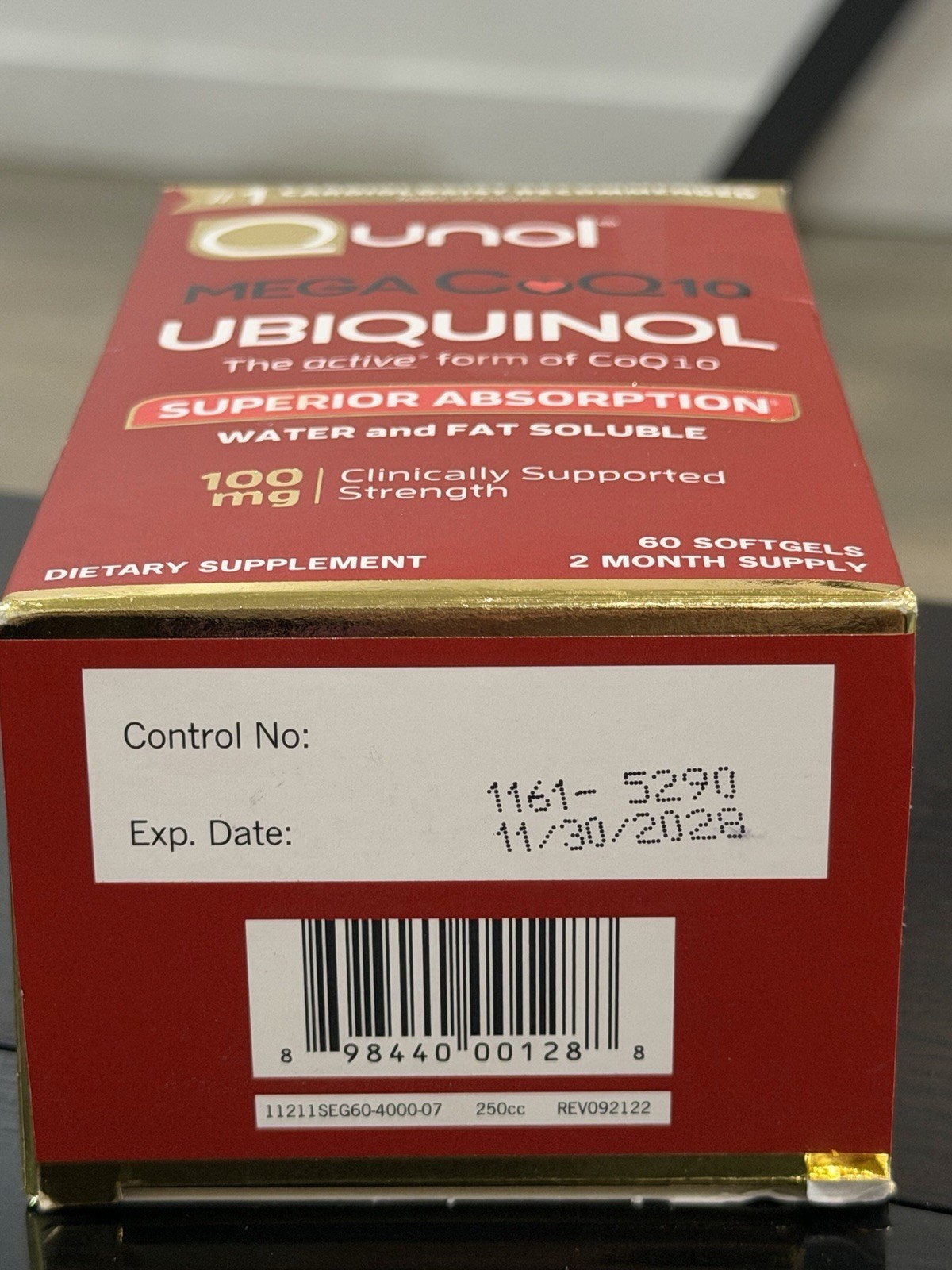 Qunol Mega CoQ10 Ubiquinol 100mg 60 Softgels Gluten-Free Exp 11/30/2028