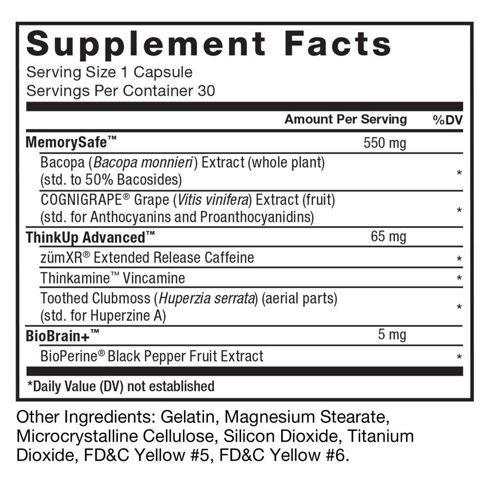 3-Layer Brain Support Formula-Immediate Focus + Sustained Memory 30/60/120 Caps
