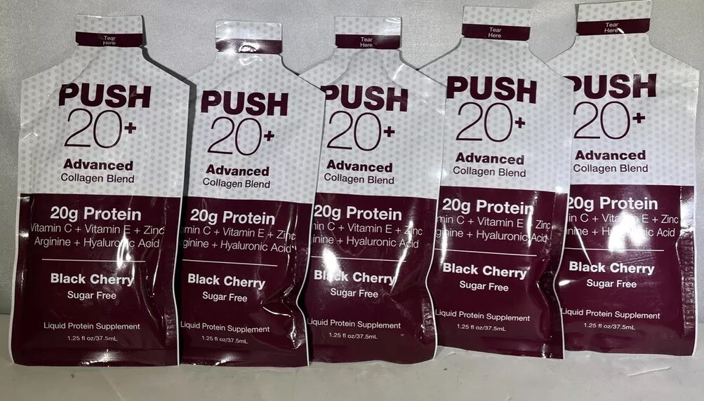 Push 20 Plus Collagen Wound Healing Concentrate Black Cherry 5 pack
