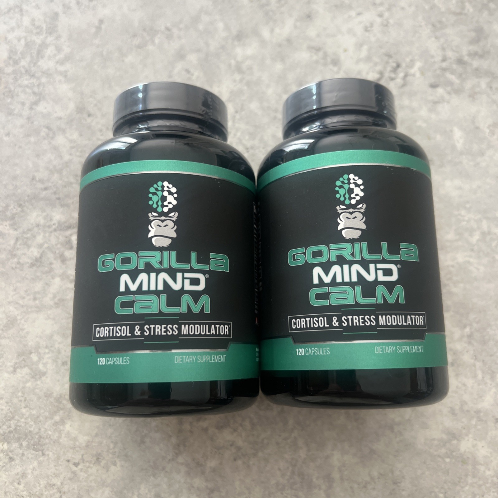 2X Gorilla Mind Calm Stress Support 120 Capsules Non-GMO Exp 01/2028