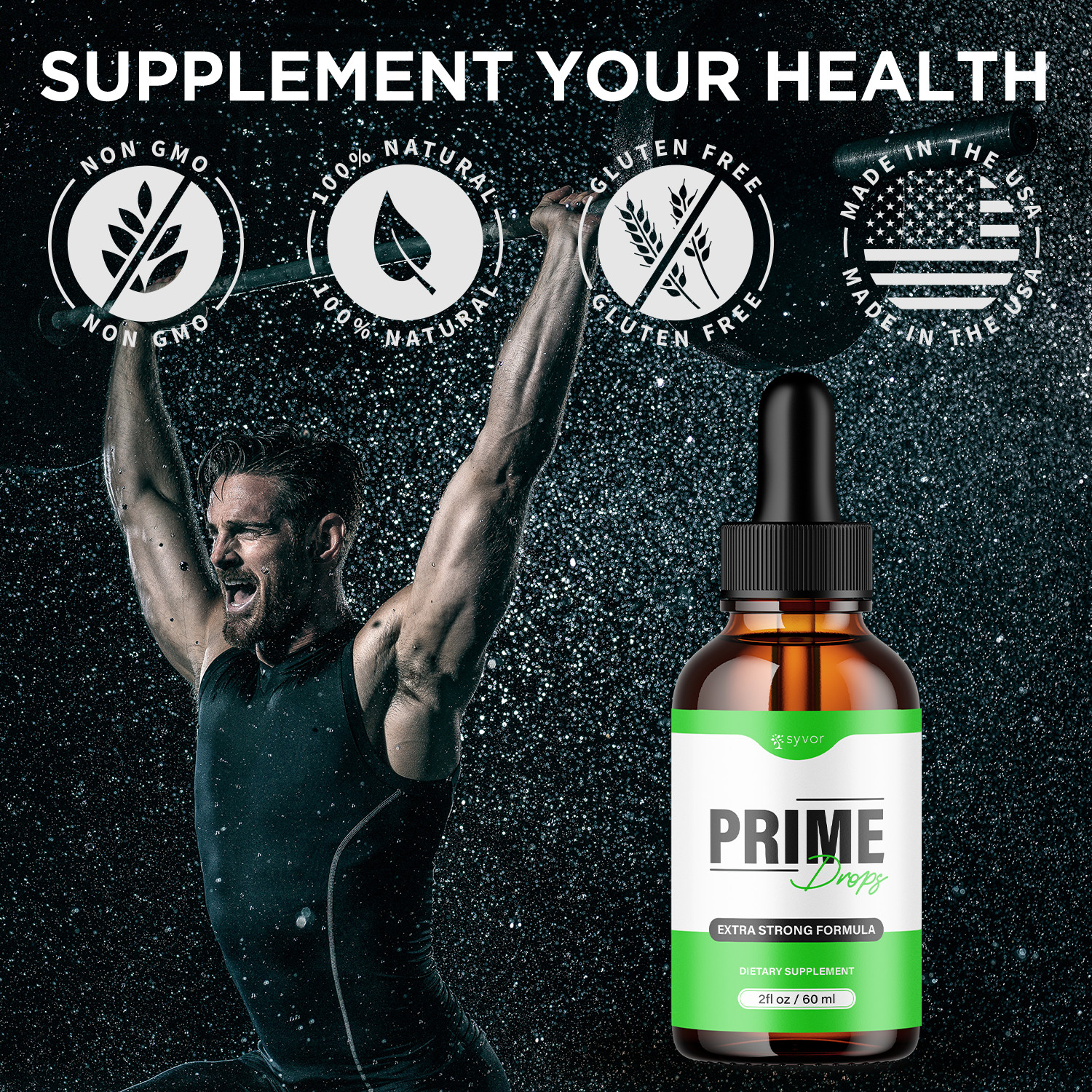 (2 Pack) Prime Drops Male Support Drops Advanced Vitamin Supplement 60 Servings