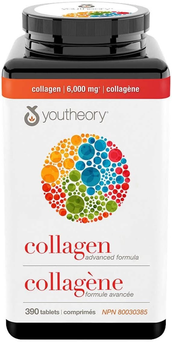 Youtheory Collagen Advanced Formula Vitamin C Hydrolyzed Optimal Skin 390pcs NEW