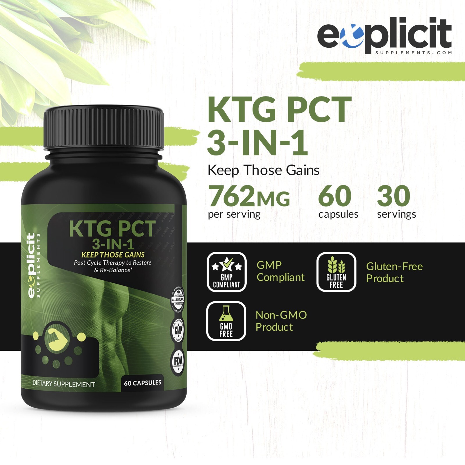 Keep Those Gains PCT 3-In-1 – Post Cycle Therapy – 60 Capsules