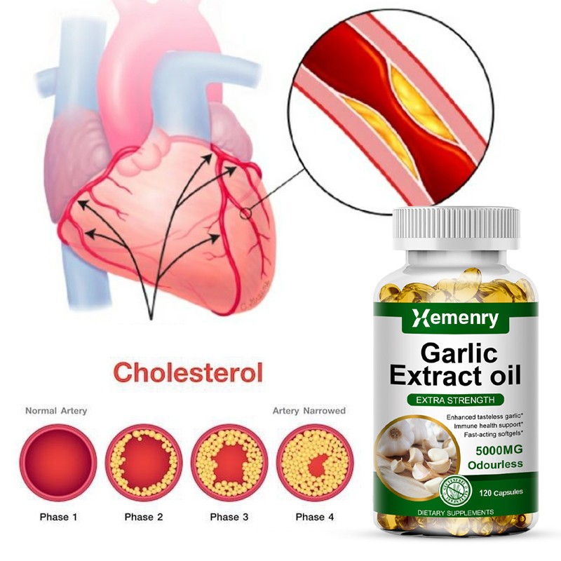 Garlic Oil Capsules 5000mg – 60 Rapid Release Softgels | Organic Garlic Extract