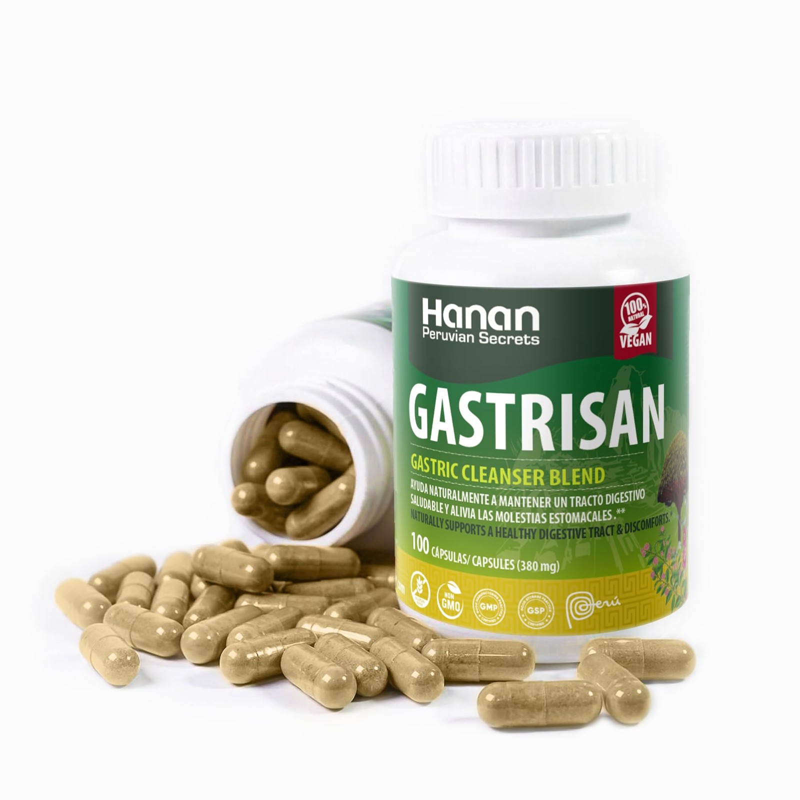 Hanan Gastrisan Gastric Cleanser| 100 Capsules| Naturally Aids Healthy Digestive
