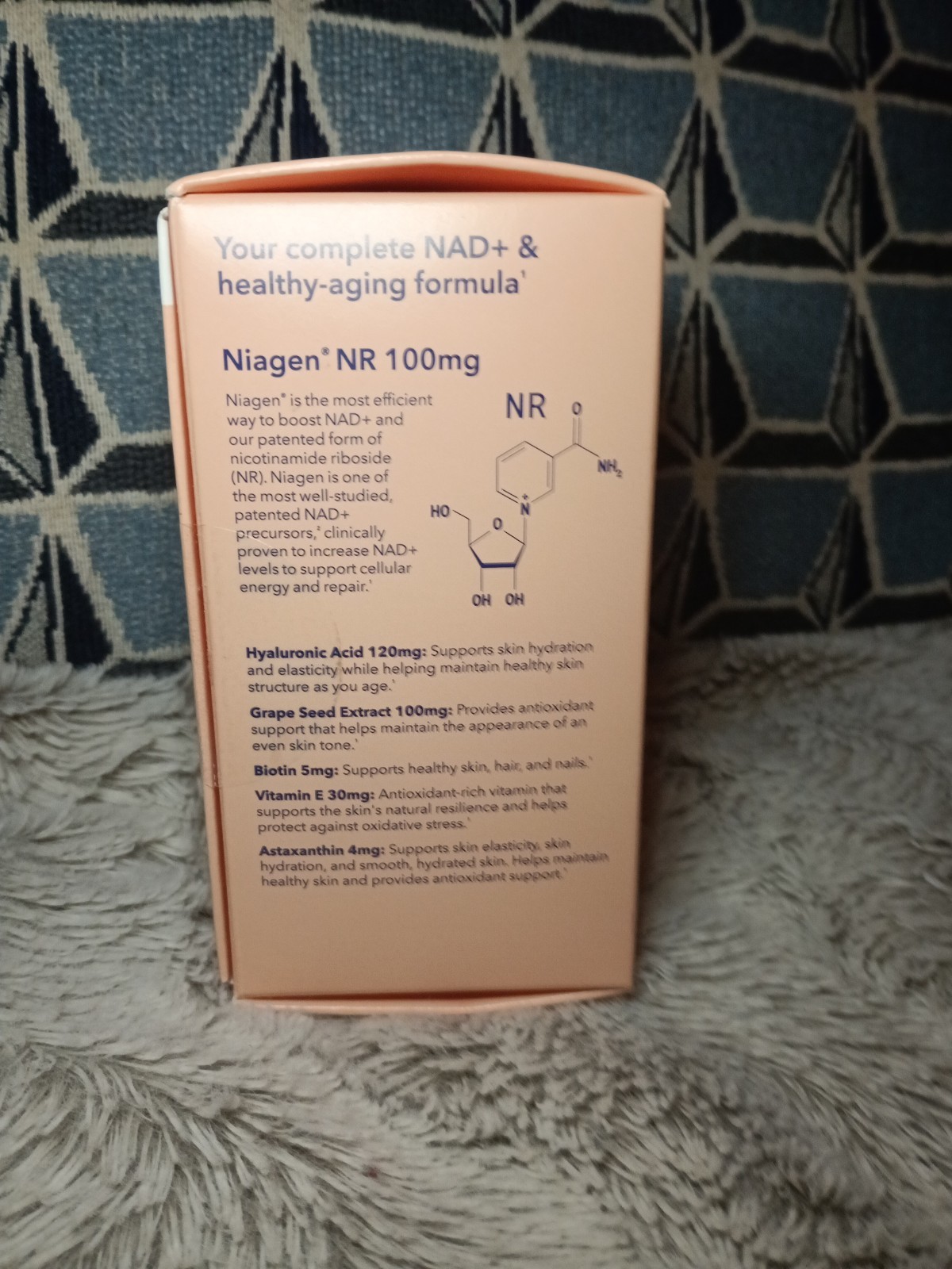 Tru Niagen Beauty Skin Hair Nails NR Astaxanthin Biotin 30 Veg Capsules – New