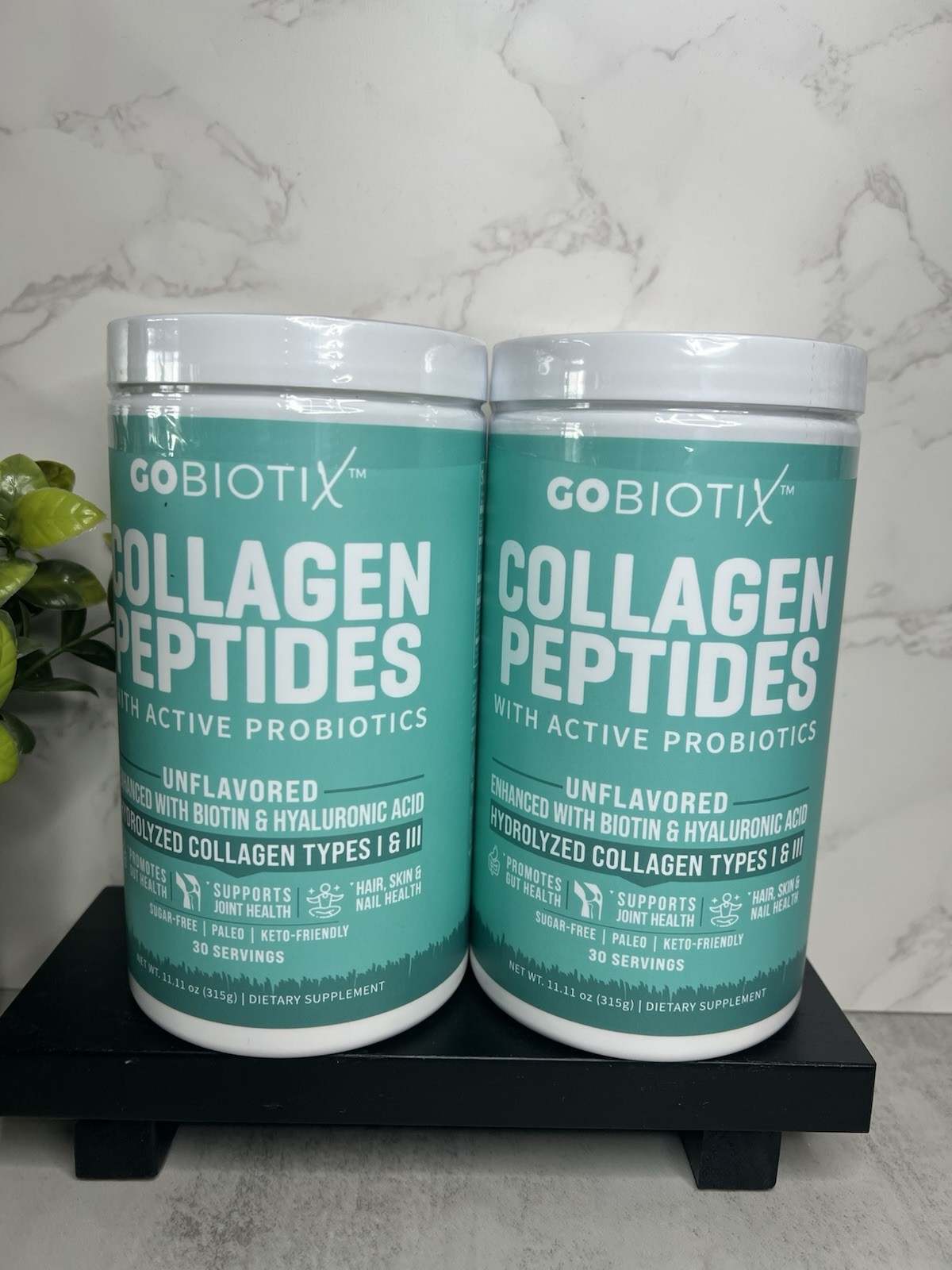 Gobiotix Collagen Peptides + Probiotics Biotin HA Unflavored 11.11 oz Exp 04/27