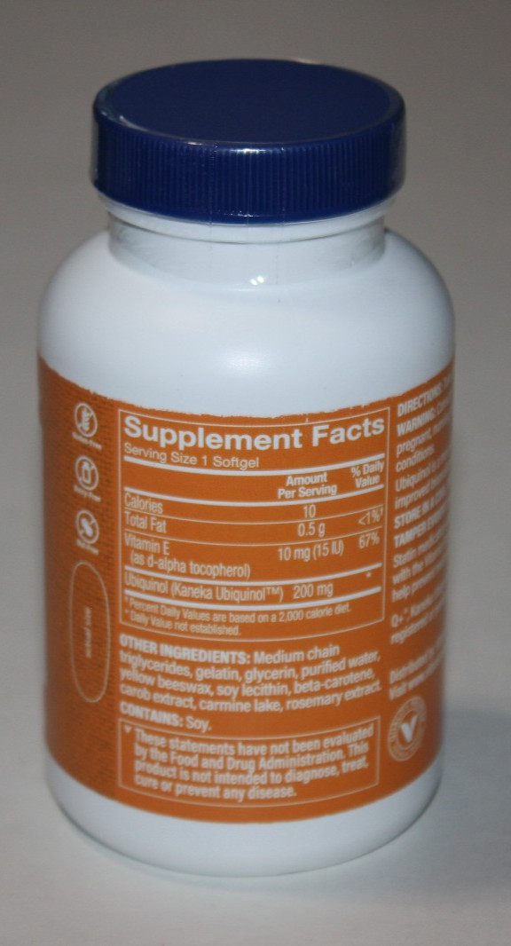 The Vitamin Shoppe Ubiquinol CoQ-10 200mg Heart Health 120 Softgels Exp 02/27