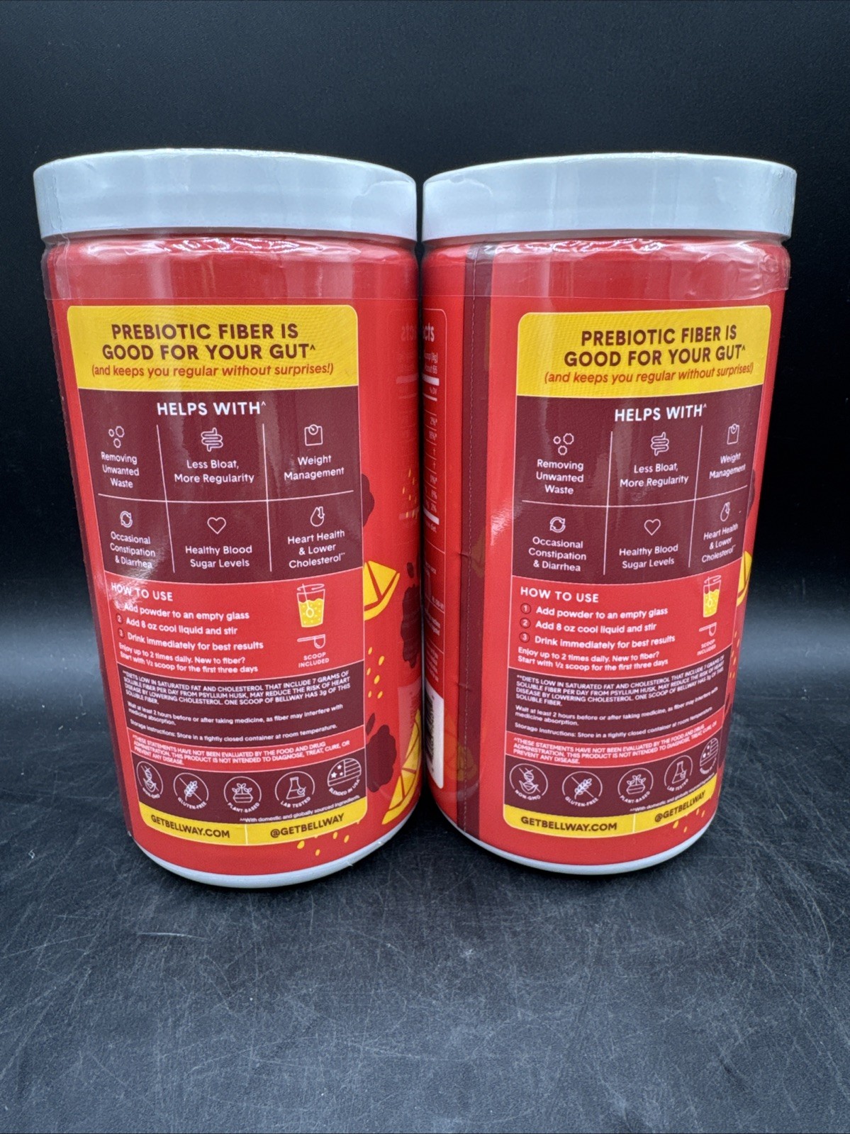 Lot of 2 – Bellway Super Fiber + Fruit Psyllium Husk Raspberry Lemon – 36oz