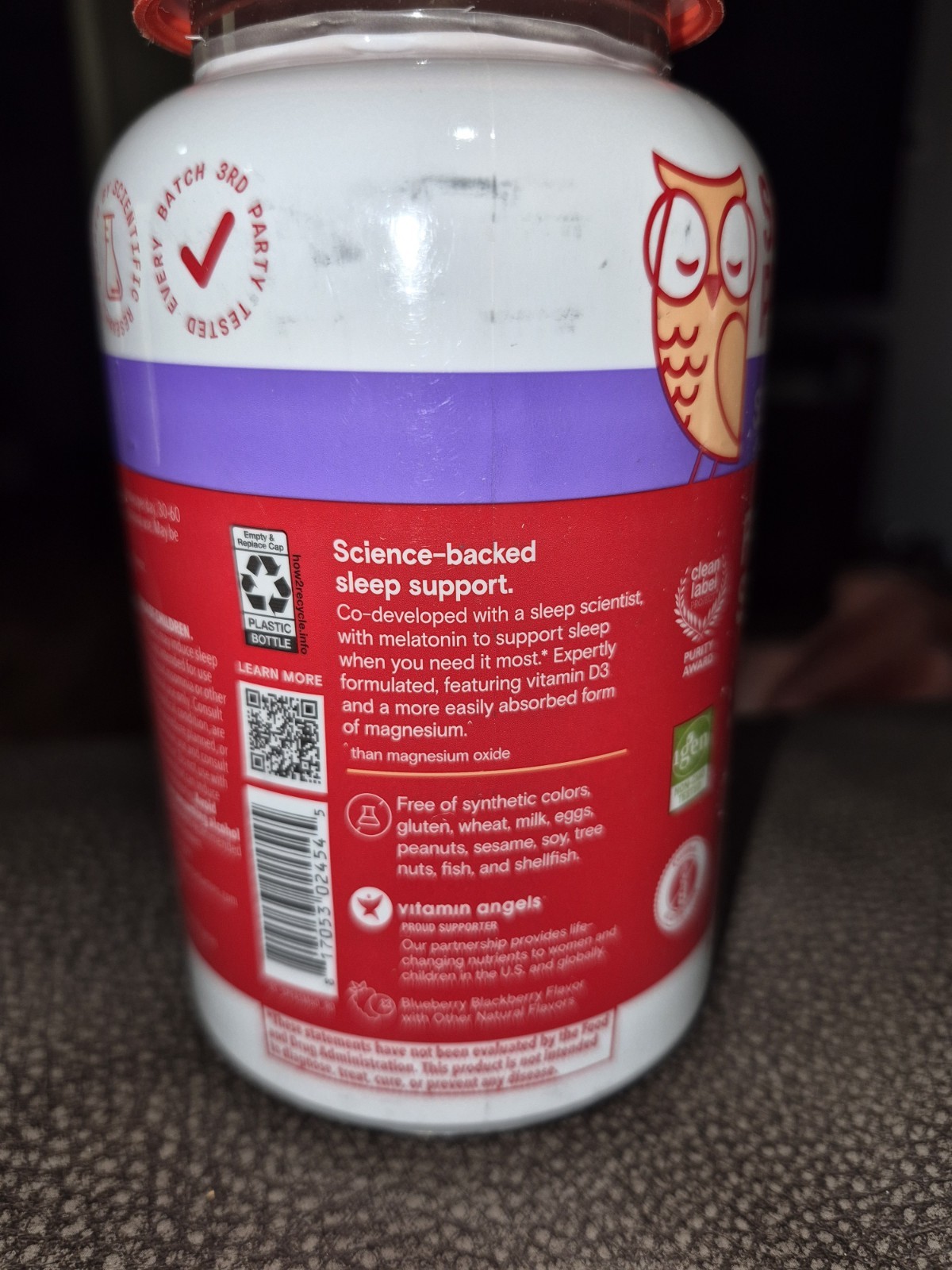 Smarty Pants Fast Acting Sleep Gummies Blueberry Blackberry 60ct