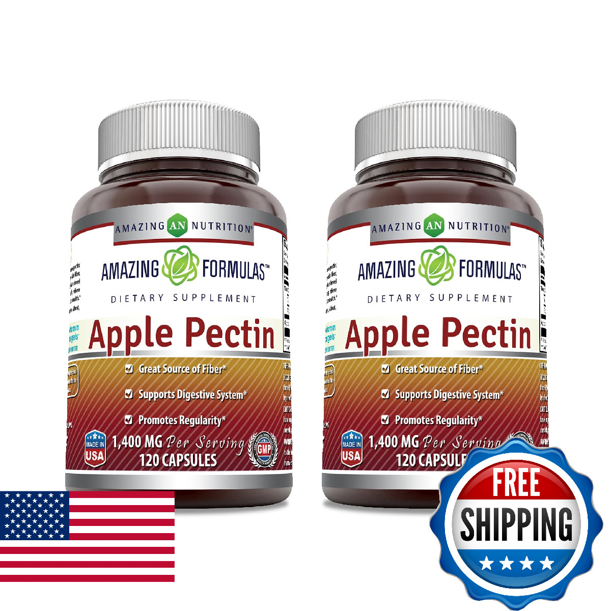 Amazing Nutrition Amazing Formulas Apple Pectin 1400 Mg Per Serving In Usa 120