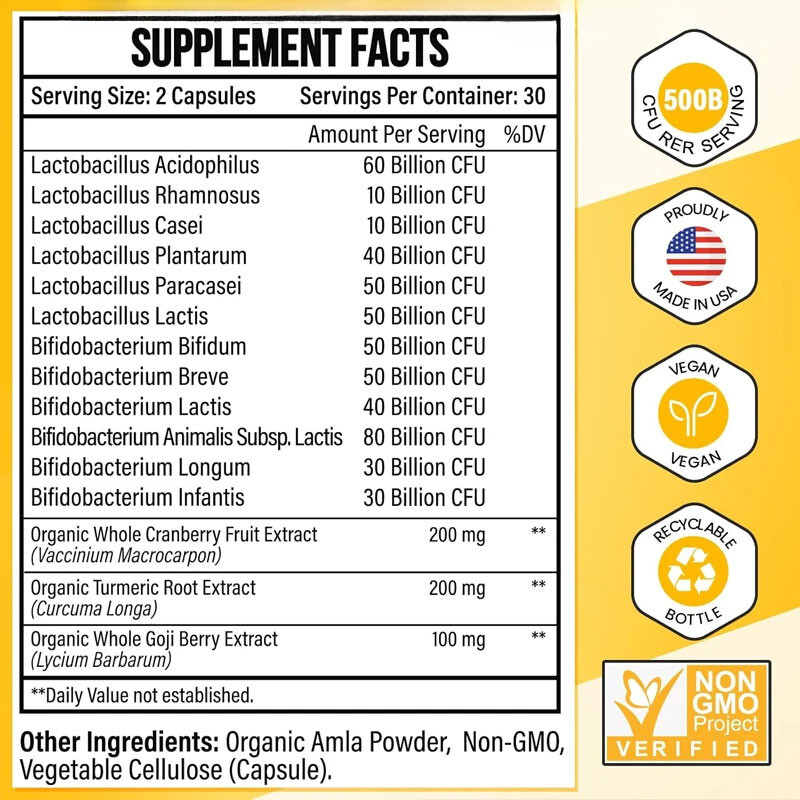 500 Billion CFU of 12 Male Probiotics