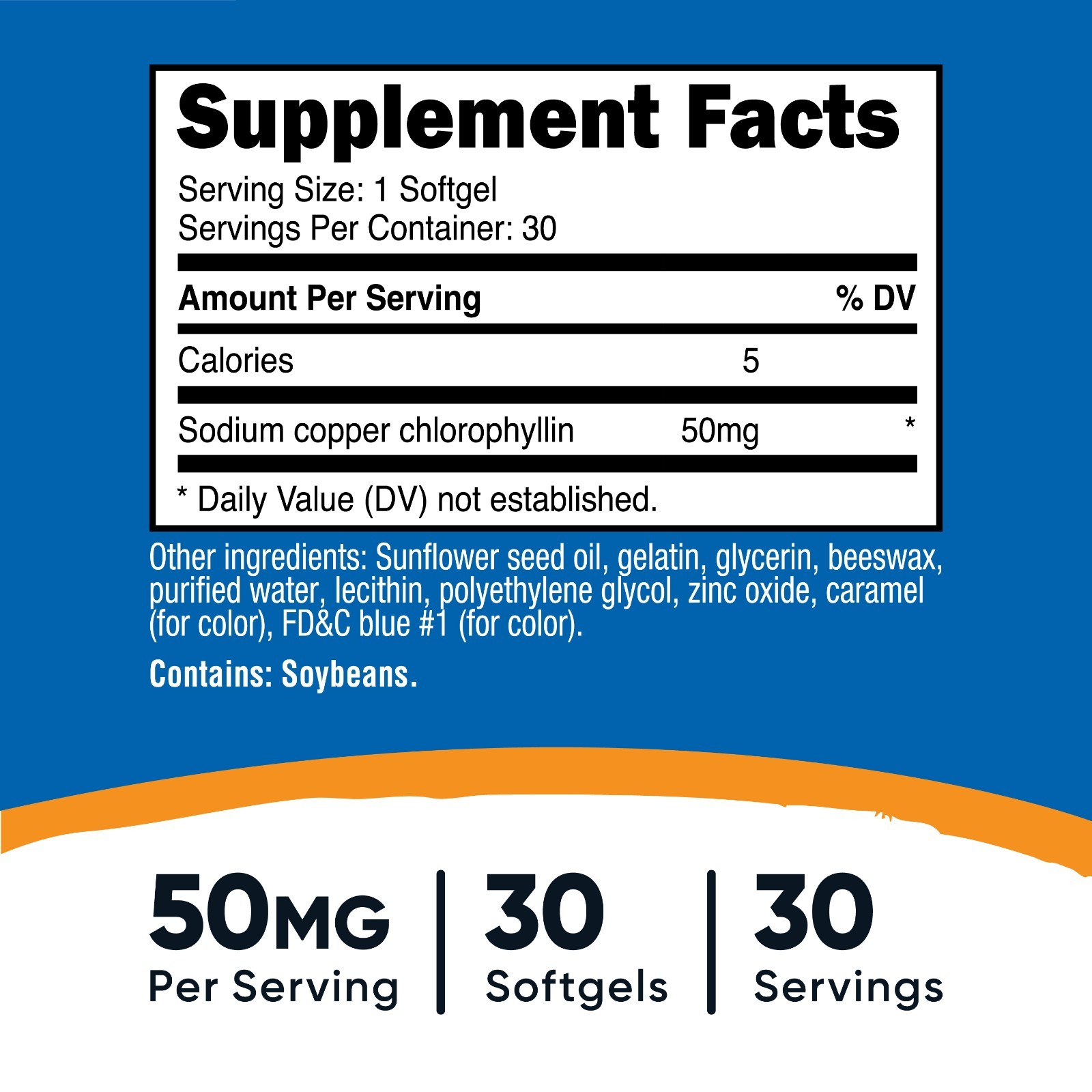 Nutricost Chlorophyll (50mg) 30 Softgels – Gluten-Free