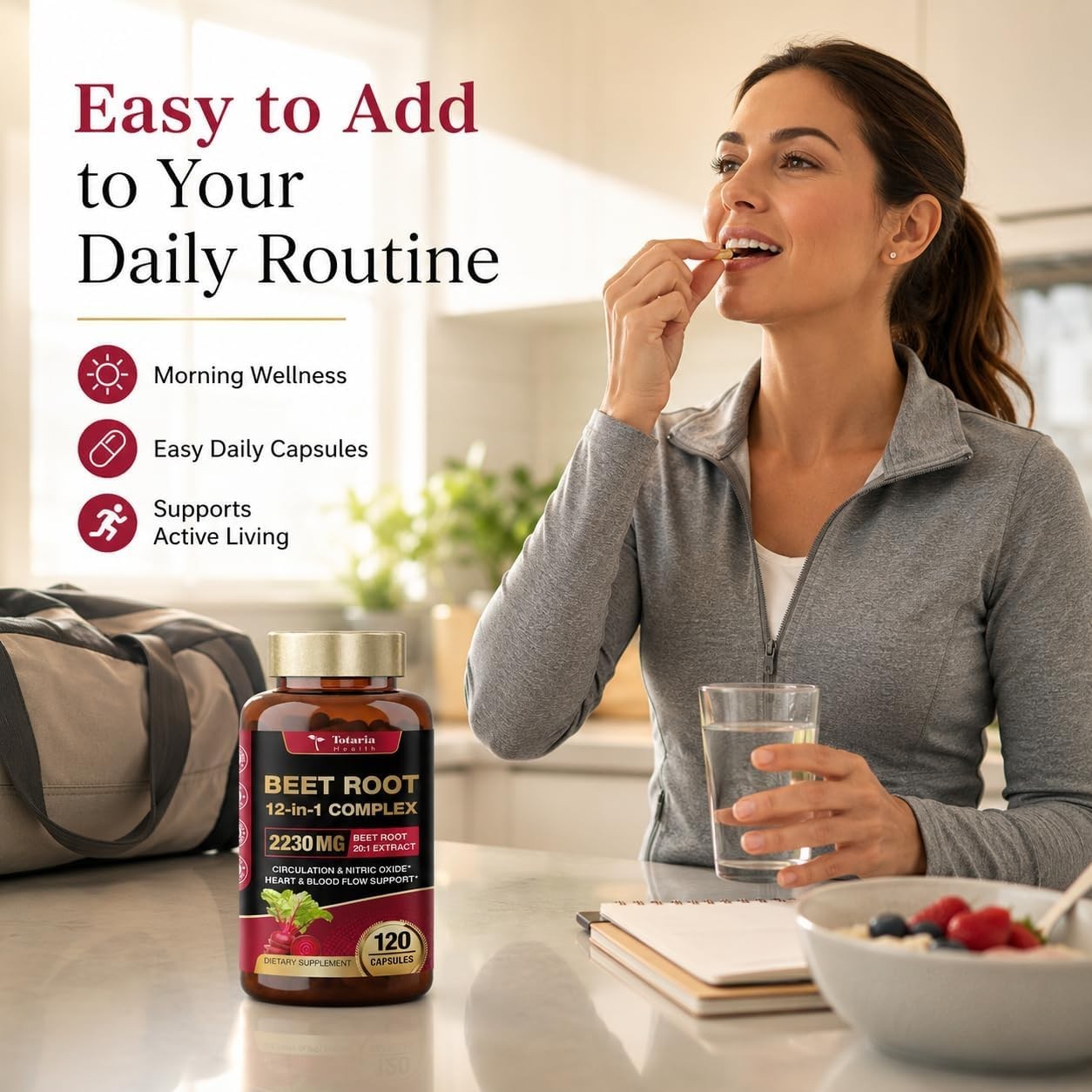 Totaria Beetroot Capsules 2230mg Support Blood Pressure & Heart Health, NO