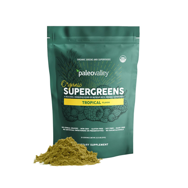 Paleovalley Organic Supergreens Powder – 23 Superfoods Prebiotic Fiber For