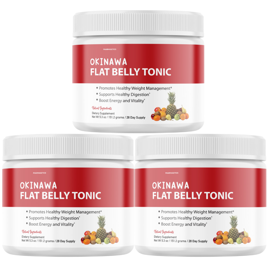 Okinawa Flat Belly Tonic Powder Weight Loss Metabolism Supplement – 3 Tubs