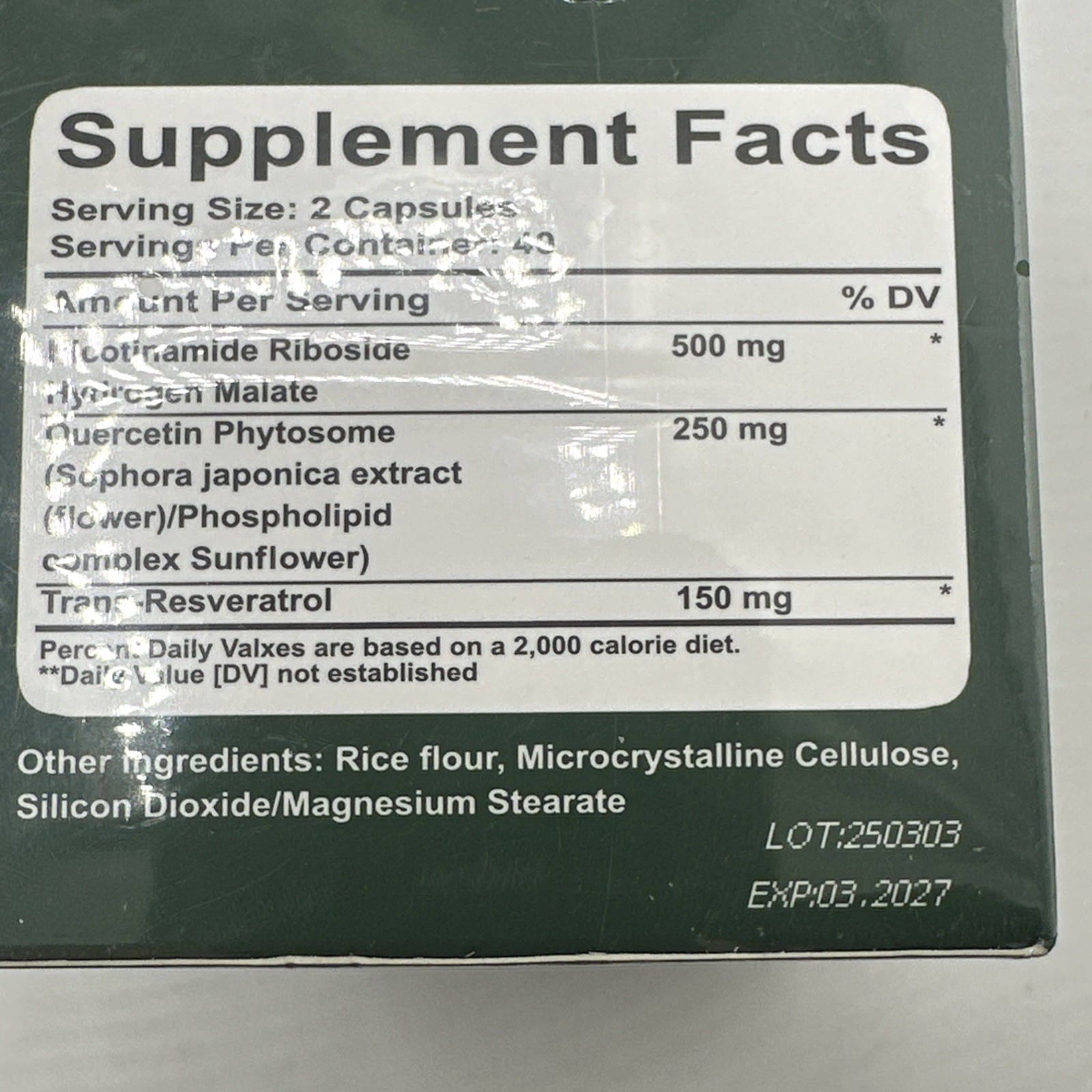 Liposomal Nicotinamide Riboside Resveratrol 900MG 80 Capsules EXP March 2027