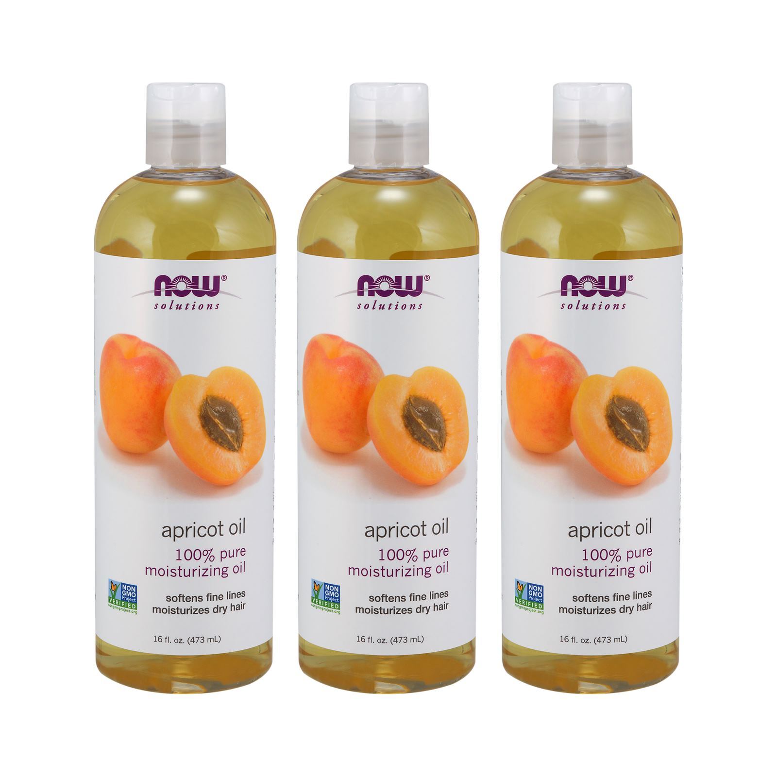 3 x NOW Apricot Kernel Oil 16 fl oz