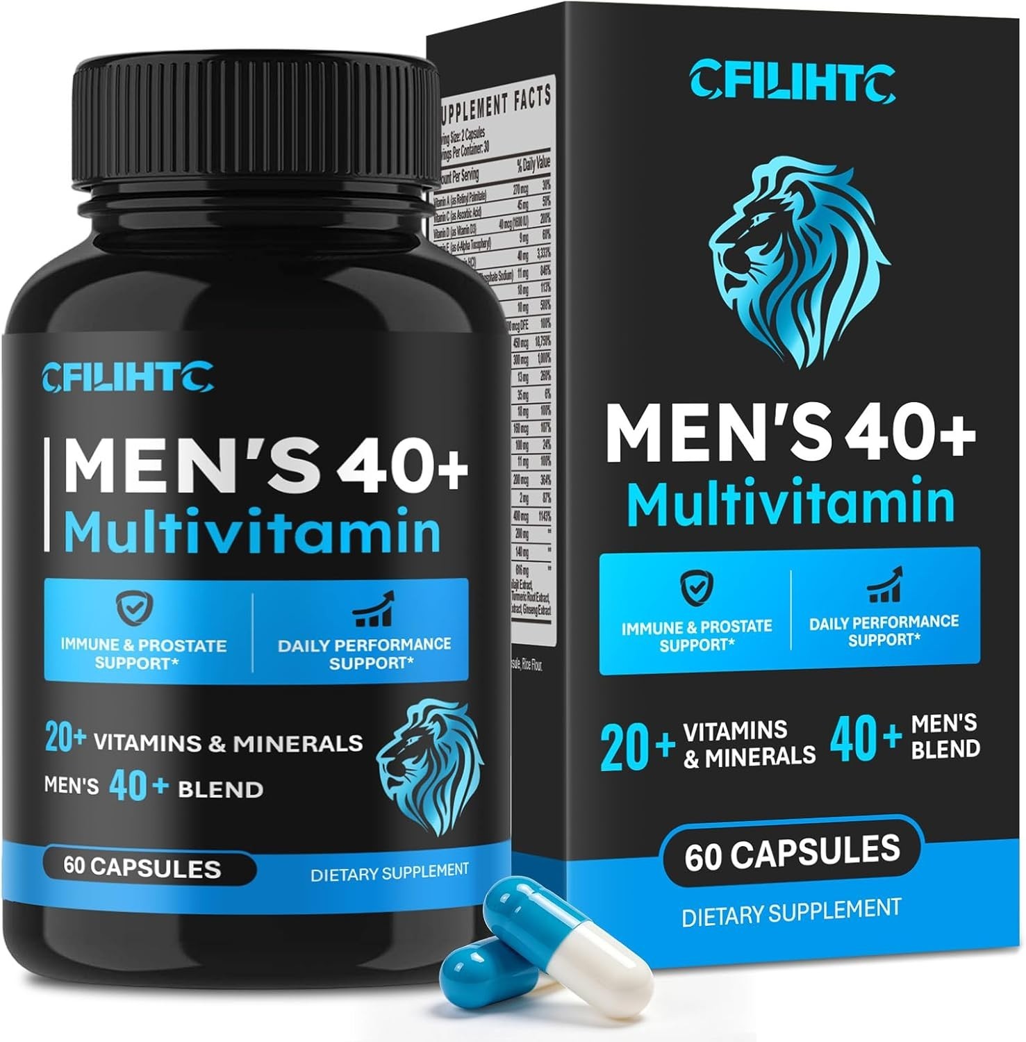 CFILIHTC Multivitamin for Men 40+, All-in-One Daily Vitamin Supplement, Coverage