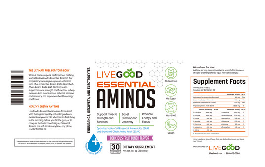 LIVE GOOD Essential Aminos | Support Muscle Strength | Boost Stamina & Recovery