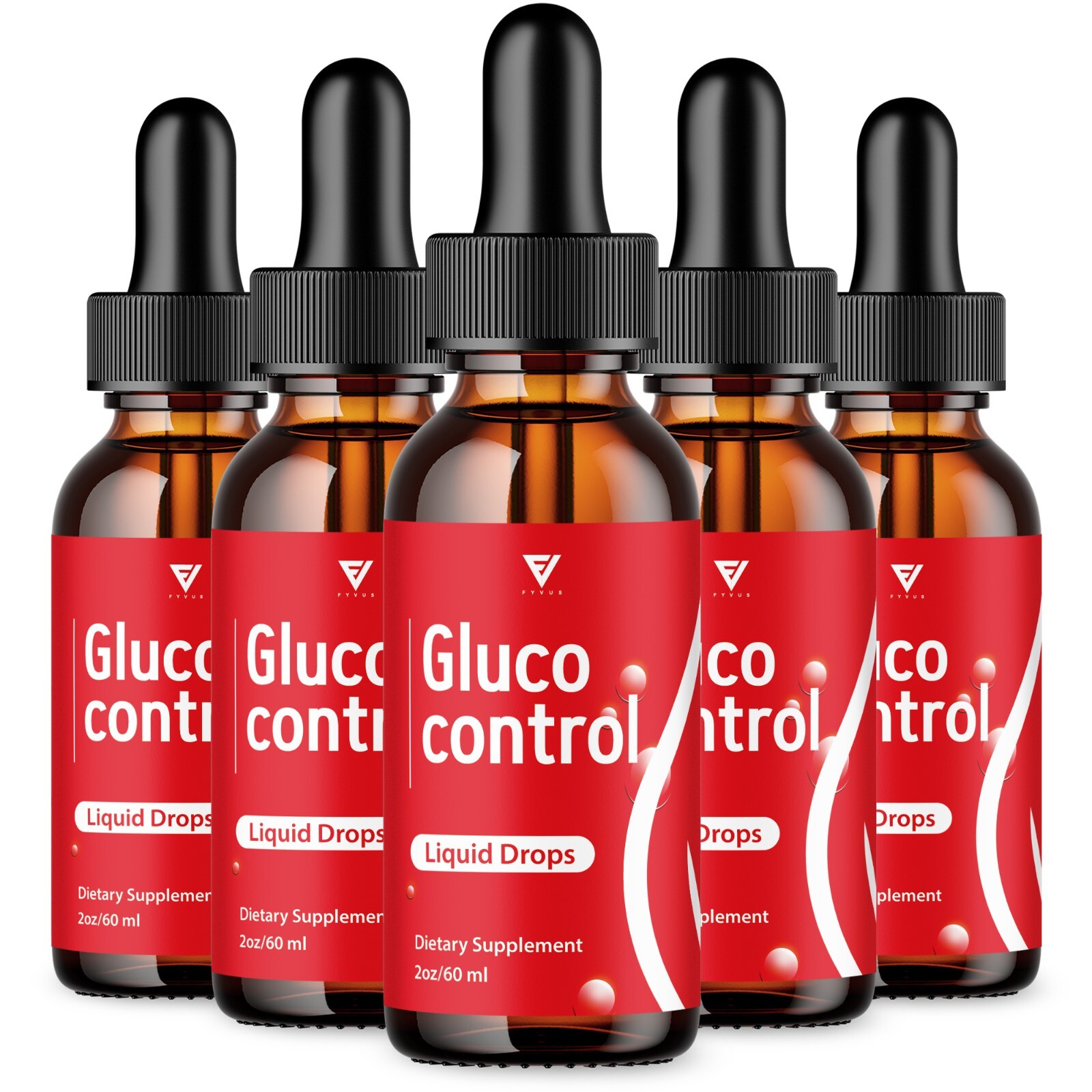 (5 Pack) Gluco Control Drops GlucoControl Glycogen Support Supplement (10oz)