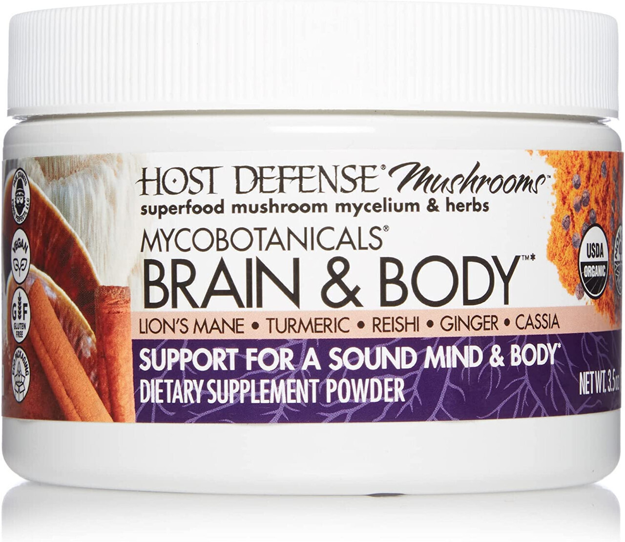 Host Defense MycoBotanicals Brain & Body Powder 100 grams