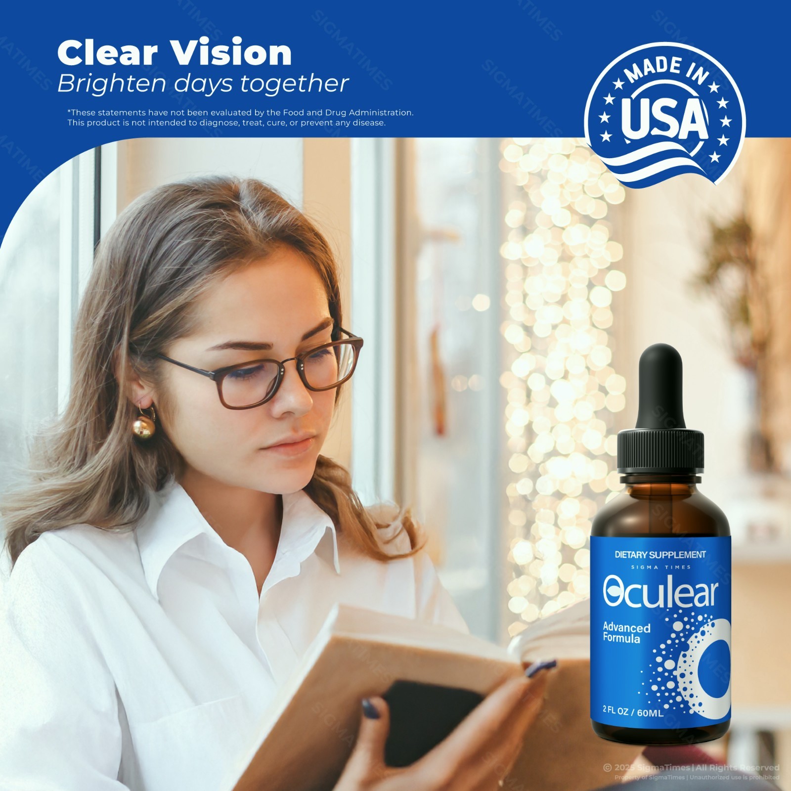 Oculear Drops – Eye Care Liquid Oral Formula, Healthy and Clear Eyes (30 servs.)